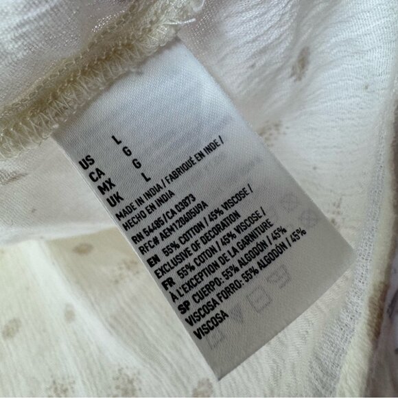 American eagle outfitters tank top embroidered floral flowers cream peach boho - Picture 9 of 9